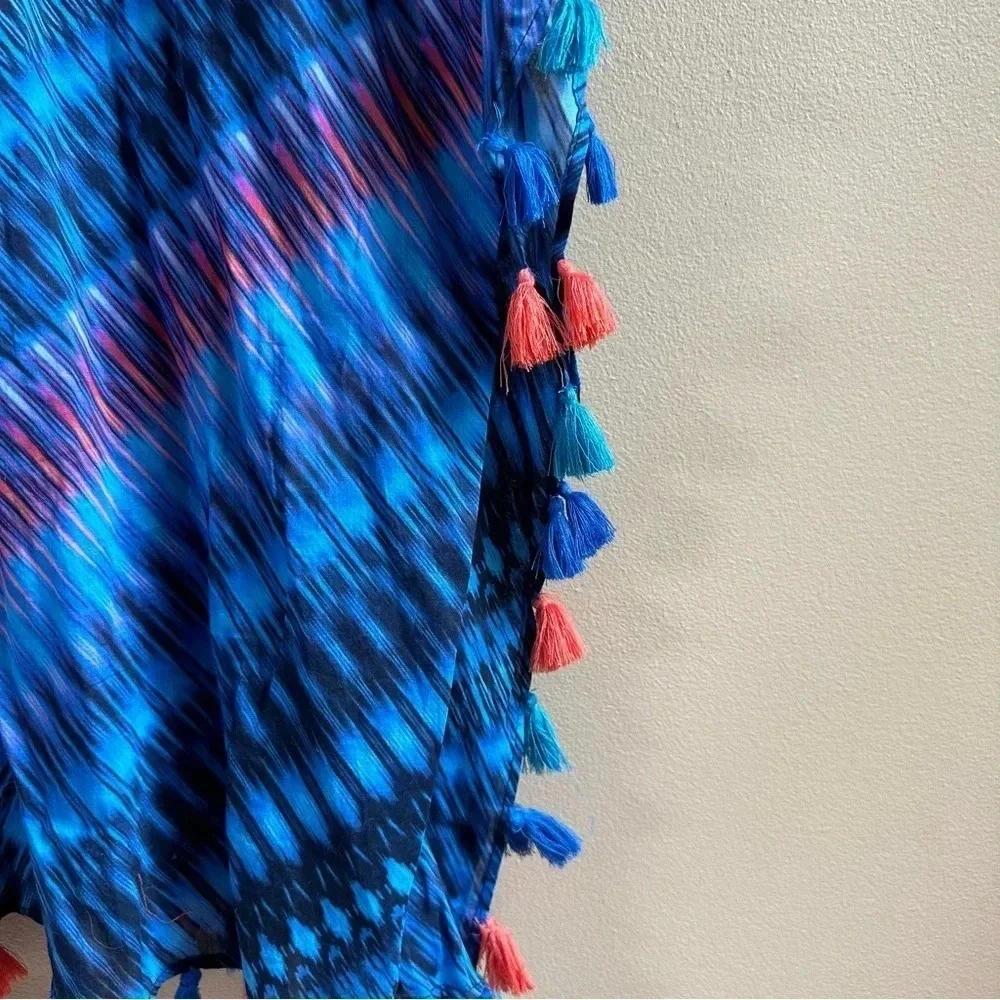 MIRACLESUIT Marrakech‎ Caftan Swim Coverup Multi Color Tassles Sz Large